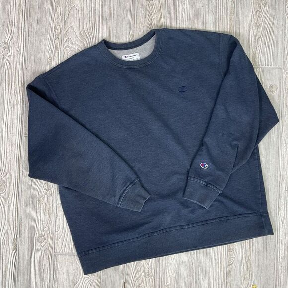 Champion Men's Size 2XL XXL Navy Blue Pullover Crewneck Sweater - Picture 4 of 7